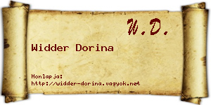 Widder Dorina névjegykártya